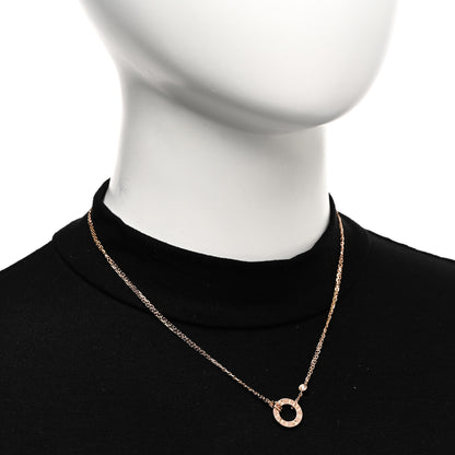 Cartier 18K Pink Gold 2 Diamond LOVE Necklace 2 of 5