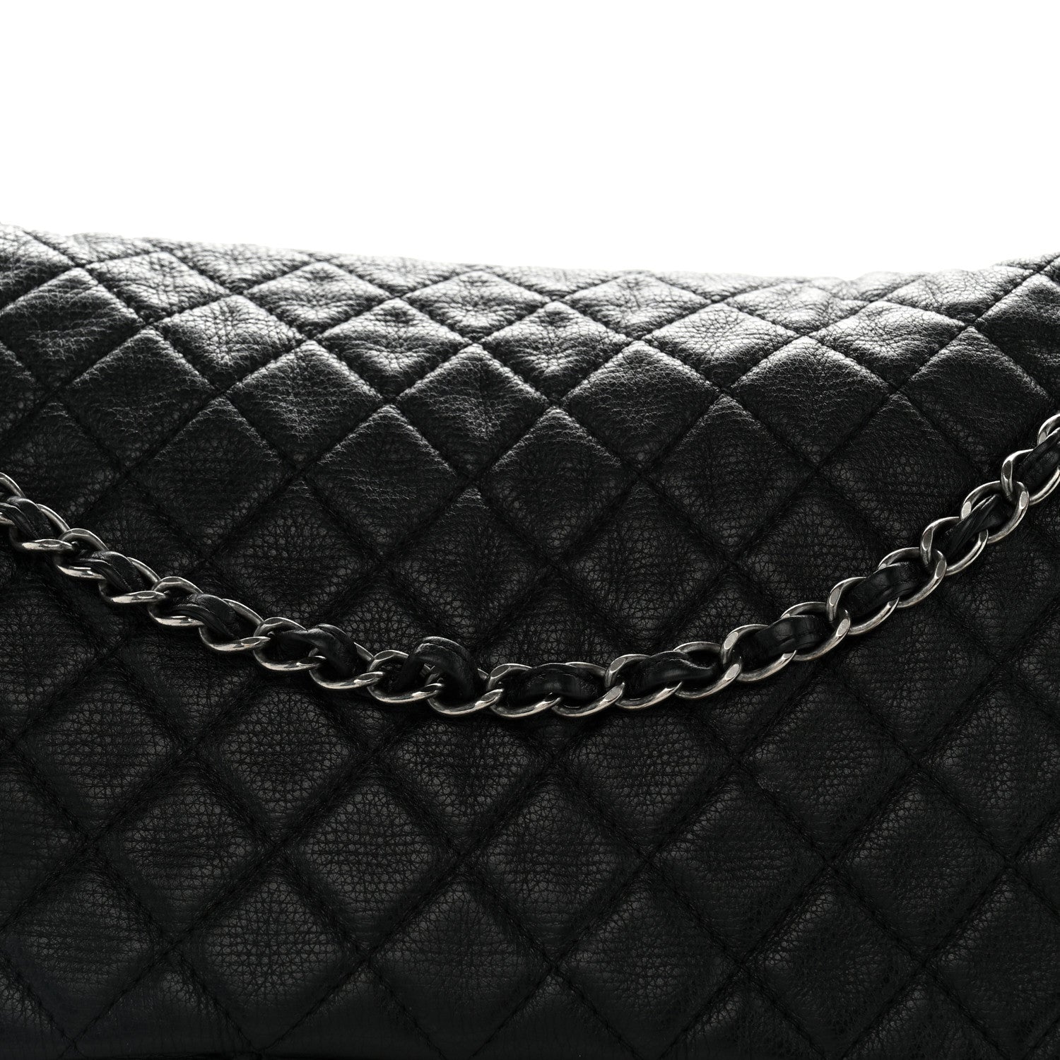 Chanel Grained Calfskin Quilted XXL Travel Flap Bag Black 8 of 12