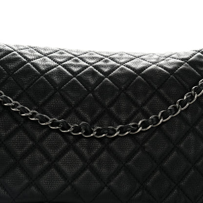Chanel Grained Calfskin Quilted XXL Travel Flap Bag Black 8 of 12