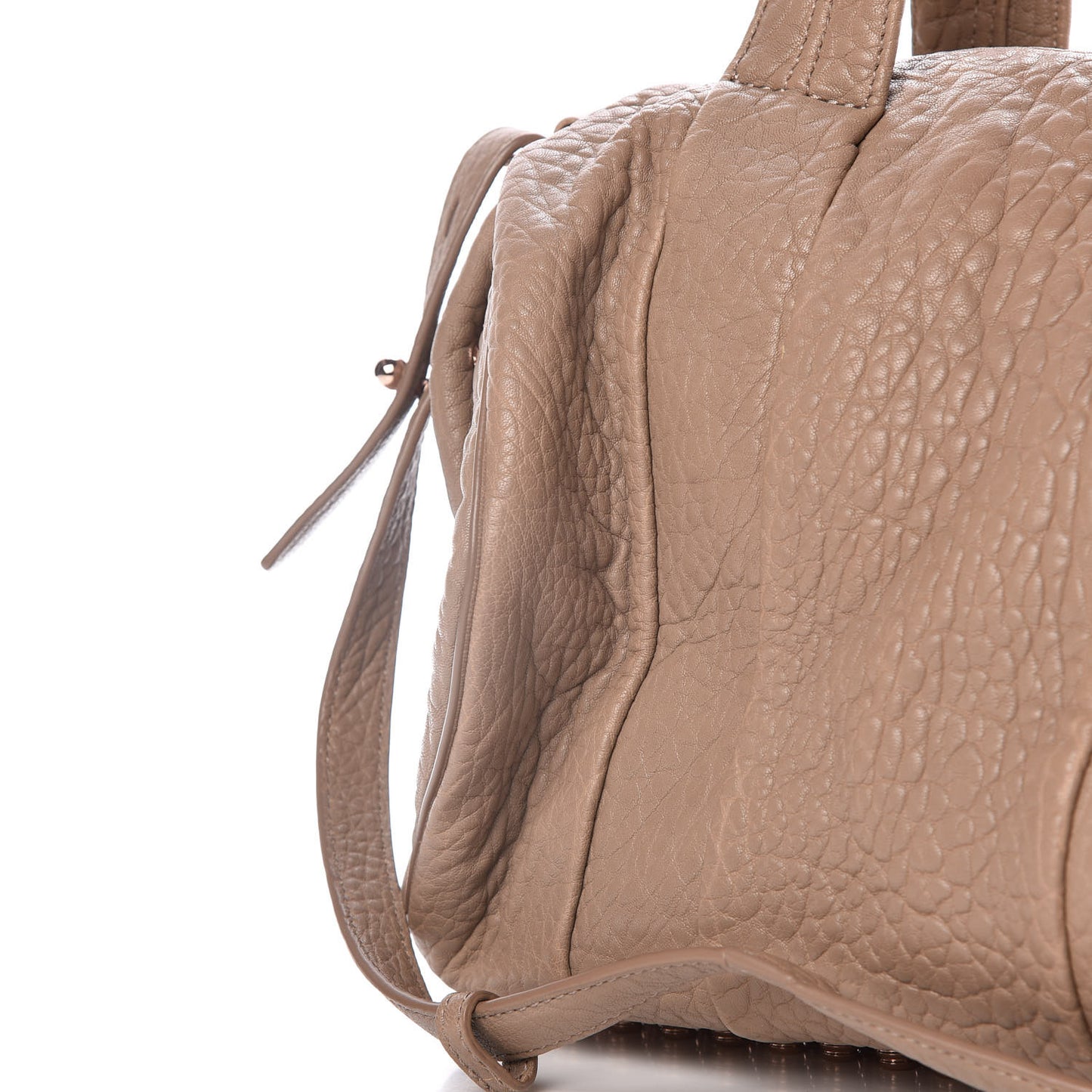 Pebbled Lambskin Rocco Latte Rose Gold Hardware