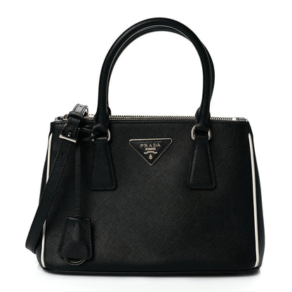 Prada Saffiano Small Galleria Double Zip Tote Black 1 of 10