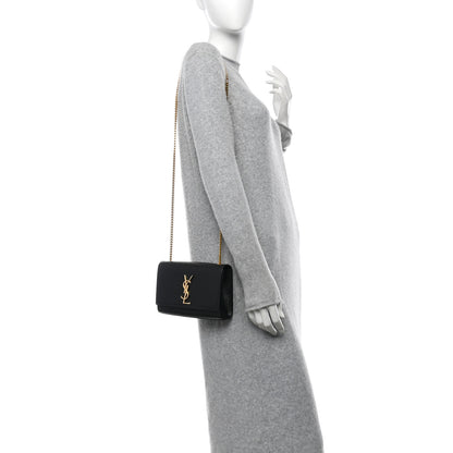Saint Laurent Grain De Poudre Small Monogram Kate Satchel Black 2 of 10