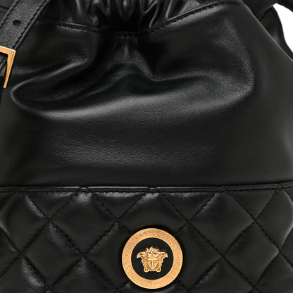 Versace Nappa Quilted Medusa Bucket Bag Black 7 of 10