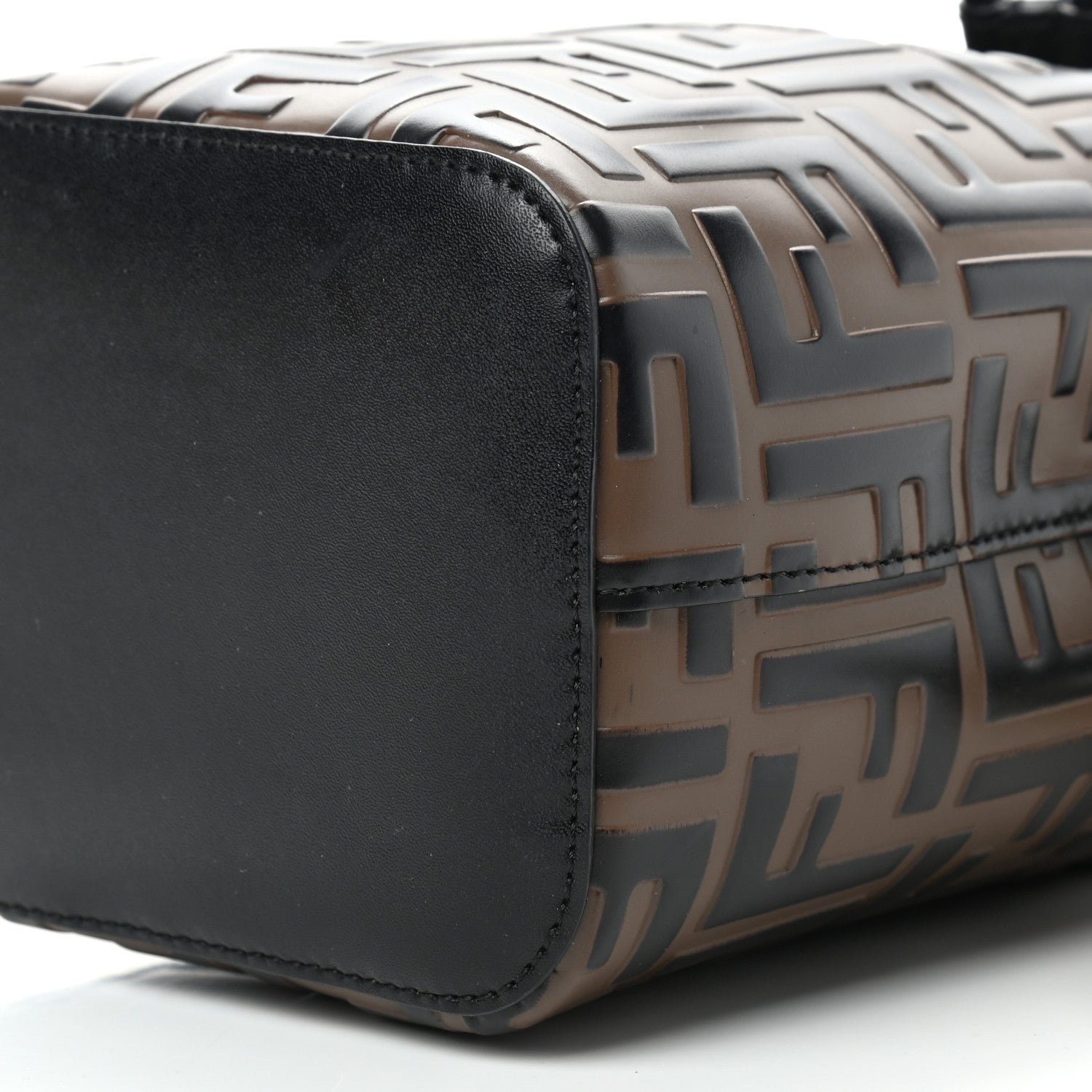 Fendi Vitello Liberty F is Fendi Bi-Color FF 1974 Embossed Mini Mon Tresor Bucket Bag Maya Black 8 of 8