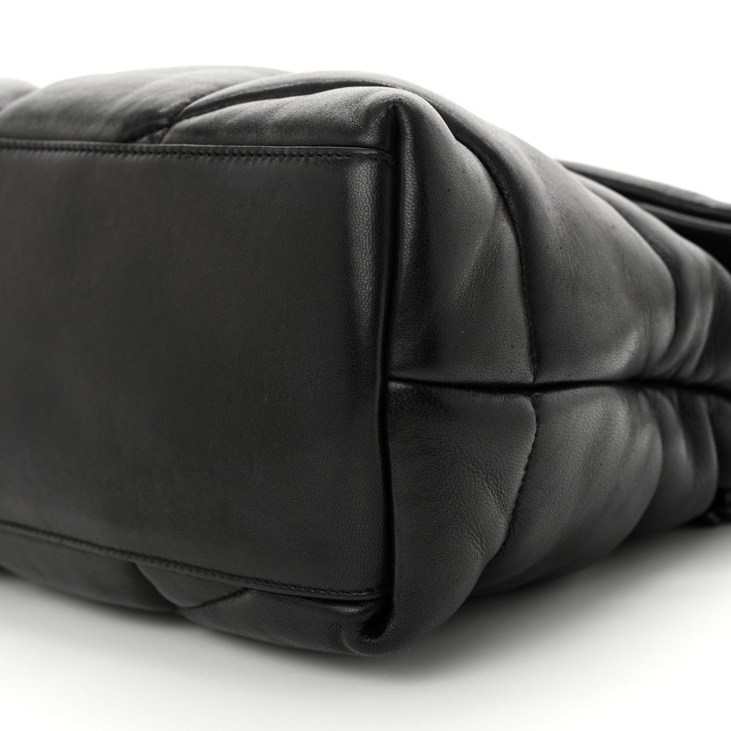 Saint Laurent Lambskin Quilted Monogram Monochrome Medium Loulou Puffer Chain Satchel Black 10 of 10