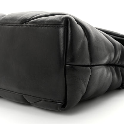 Saint Laurent Lambskin Quilted Monogram Monochrome Medium Loulou Puffer Chain Satchel Black 10 of 10