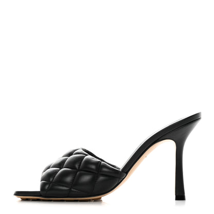 Bottega Veneta Nappa Matelasse Padded Mule Sandals 38.5 Black 1 of 9