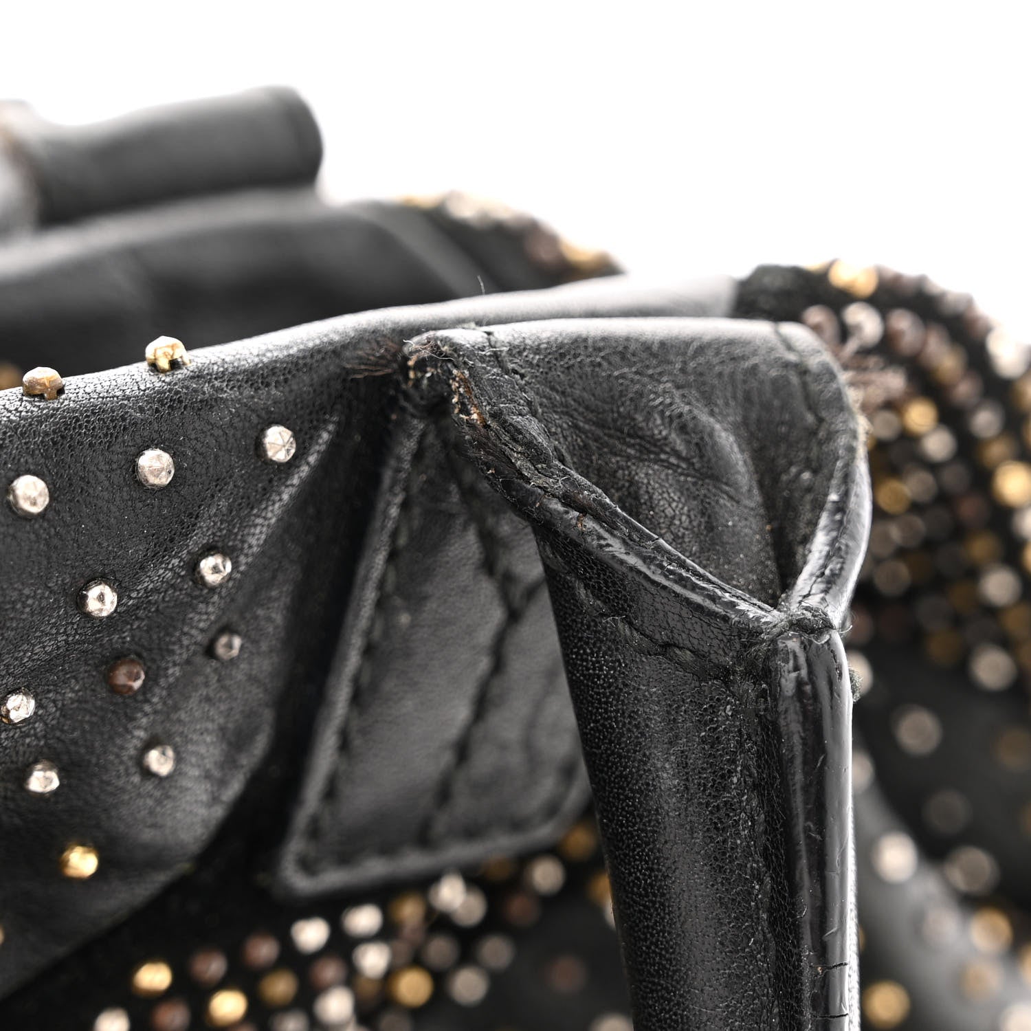 Saint Laurent Calfskin Rock Studded Easy Sac Black 17 of 24