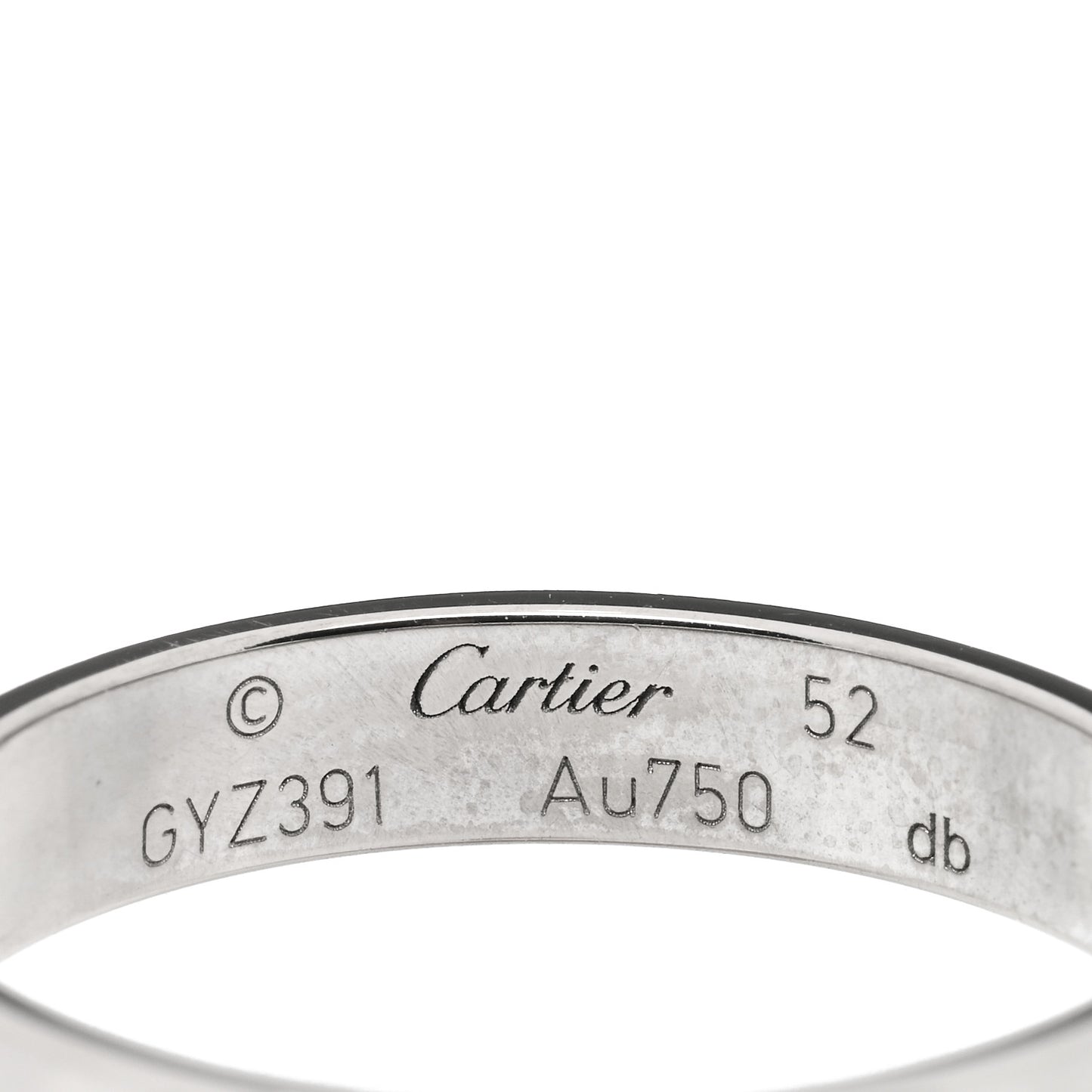 18K White Gold 3.5mm LOVE Wedding Band Ring 51 5.75
