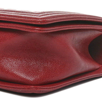 Chanel Caviar Quilted New Medium Boy Flap Burgundy 10 of 10
