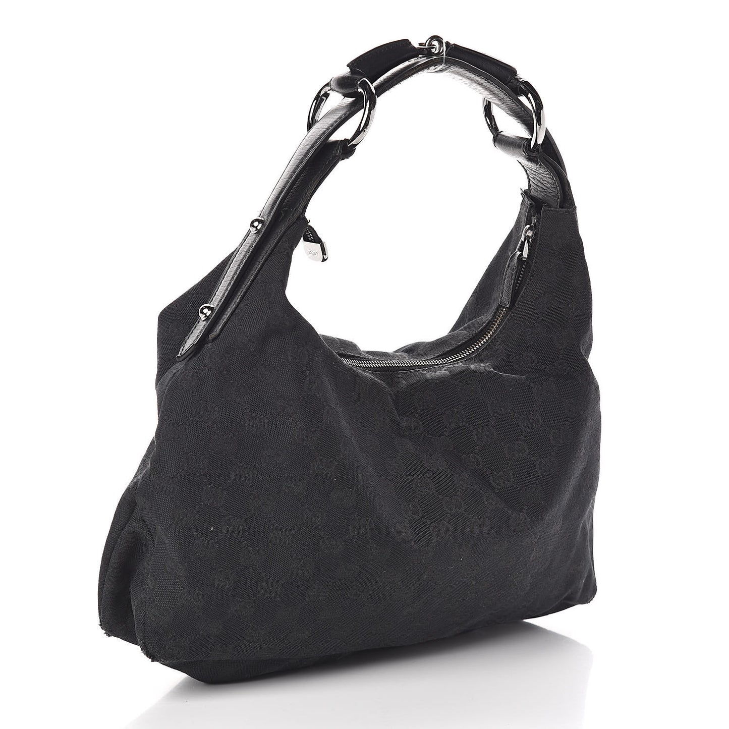 Monogram Medium Horsebit Chain Hobo Black
