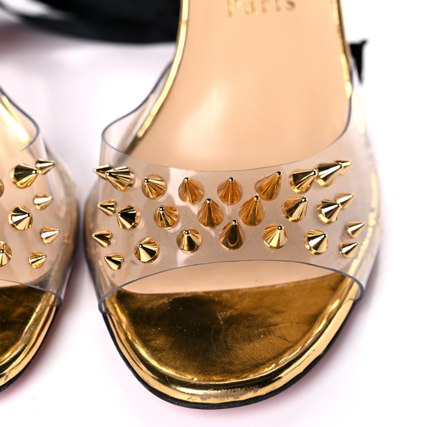 Christian Louboutin PVC Specchio Nappa Laser Barbarissima Sandals 38.5 Black 15 of 16