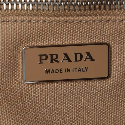 Prada Canvas Calfskin Trim Tote Brown 5 of 6