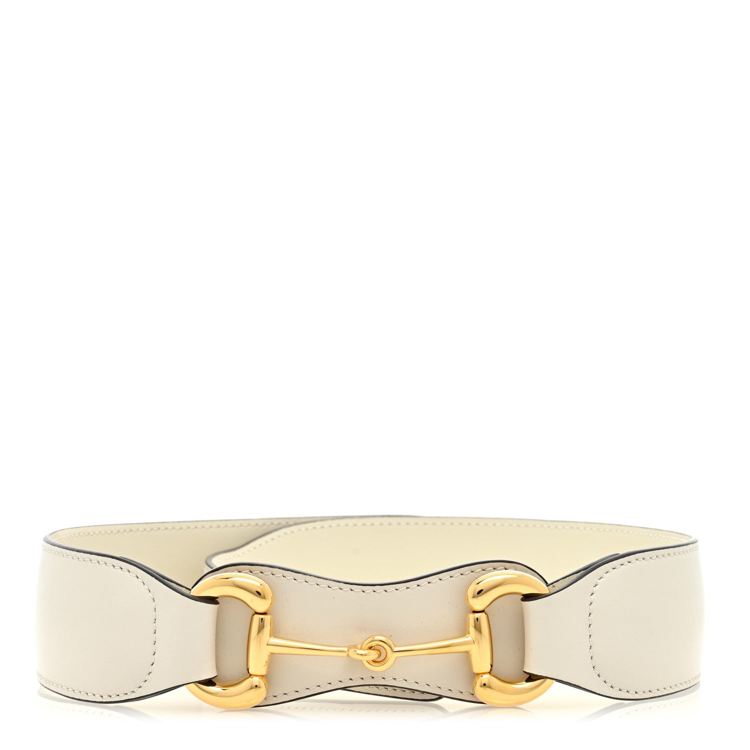 Gucci Efesto Leather Horsebit 25mm Belt 75 30 Mystic White 1 of 4