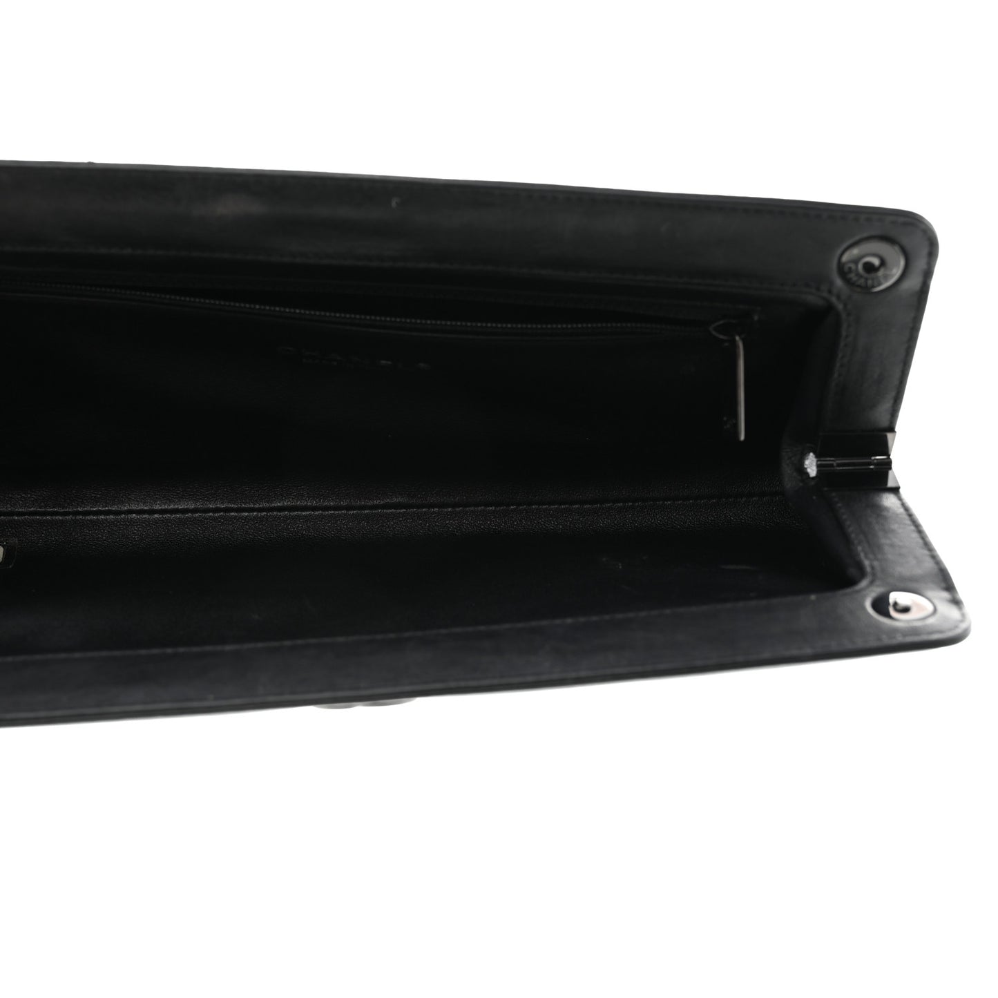 Crumpled Calfskin Quilted Clutch So Black