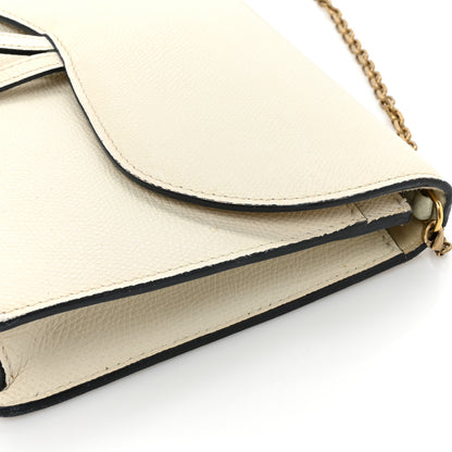 Christian Dior Grained Calfskin Saddle Chain Pouch Off White 19 of 22