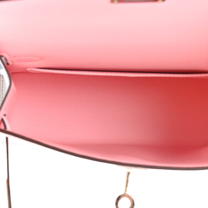 Hermes Chevre Mysore Horseshoe Mini Kelly Sellier 20 Rose Sakura Bleu Brume 5 of 11