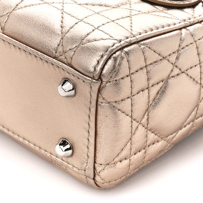 Christian Dior Metallic Lambskin Cannage Mini Lady Dior Gold 10 of 10