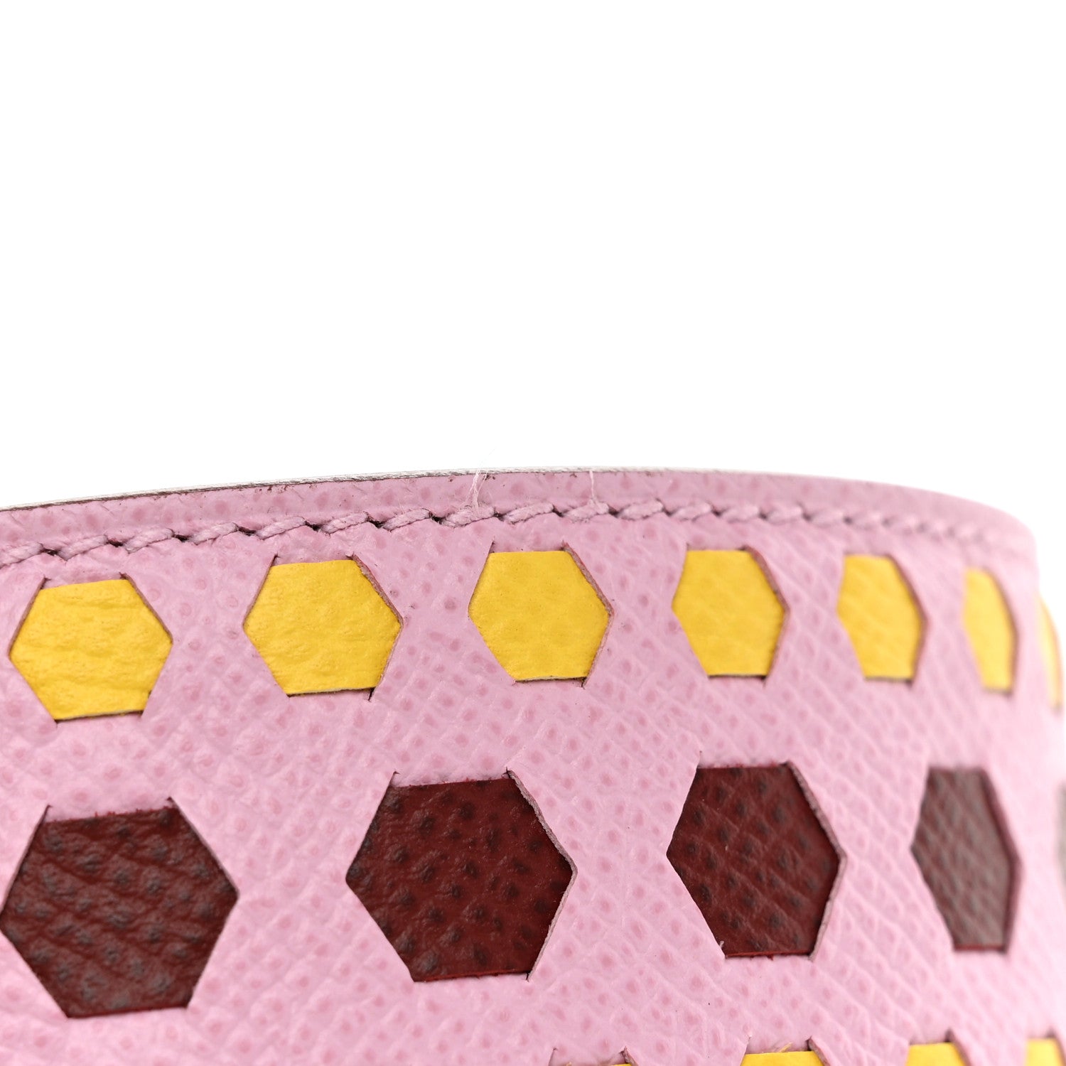 Hermes Epsom 30mm Hexagone Tressage Shoulder Strap Mauve Sylvestre Rouge H Jaune De Naples 5 of 5