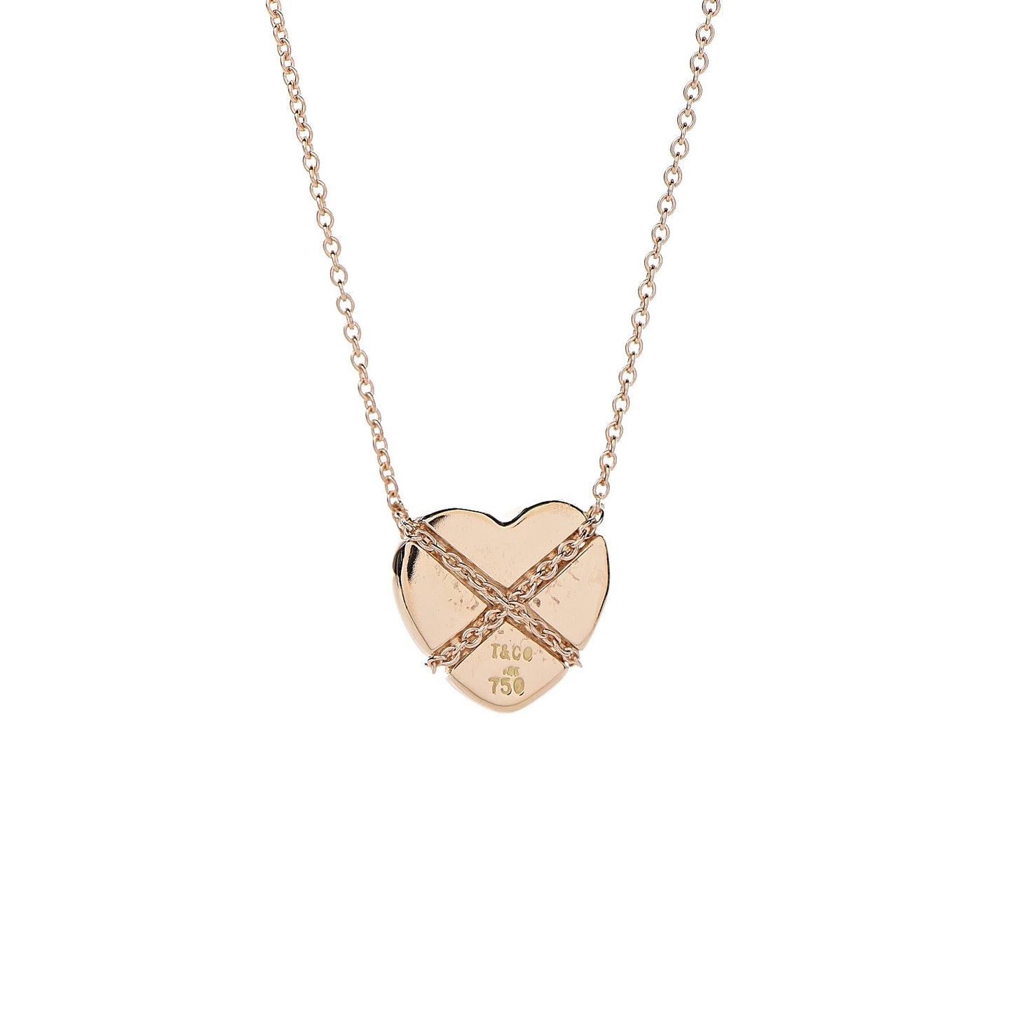 18K Yellow Gold Crossover Heart Pendant Necklace