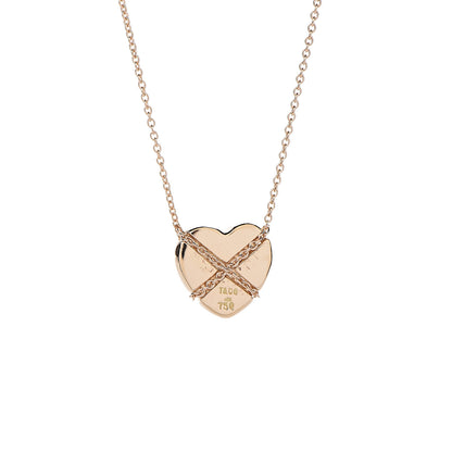 Tiffany 18K Yellow Gold Crossover Heart Pendant Necklace 5 of 6
