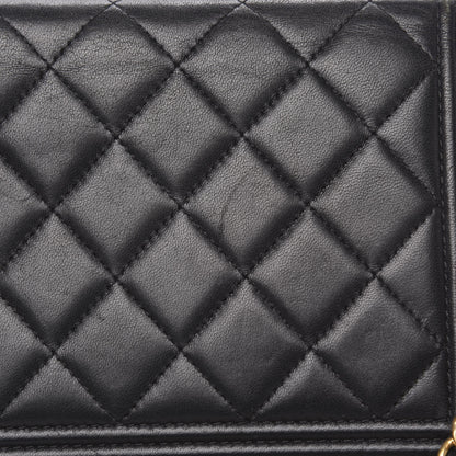 Chanel Lambskin Quilted Boy Wallet On Chain WOC Black 14 of 20