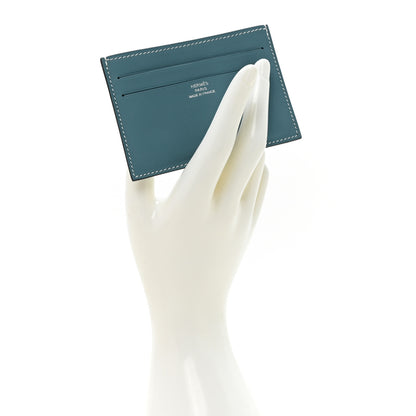 Hermes Swift Citizen Twill Card Case New Bleu Jean 2 of 10