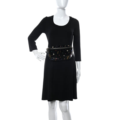 Saint Laurent Patent Calfskin Crystal Embellished Monogram Belt Bag Black 2 of 10