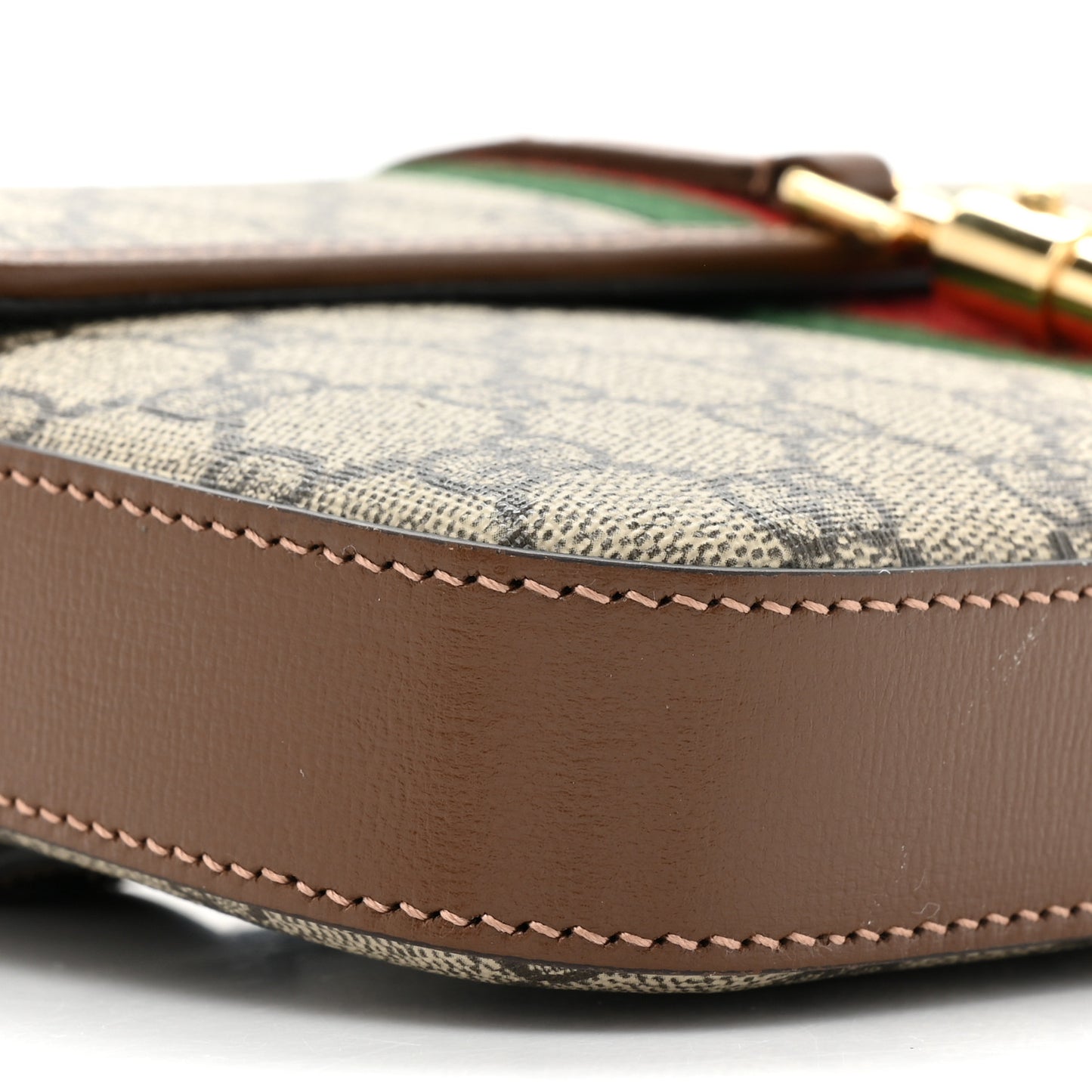 GG Supreme Monogram Azalea Calfskin Web Jackie 1961 Belt Bag 90 36 Beige Ebony Brown Sugar