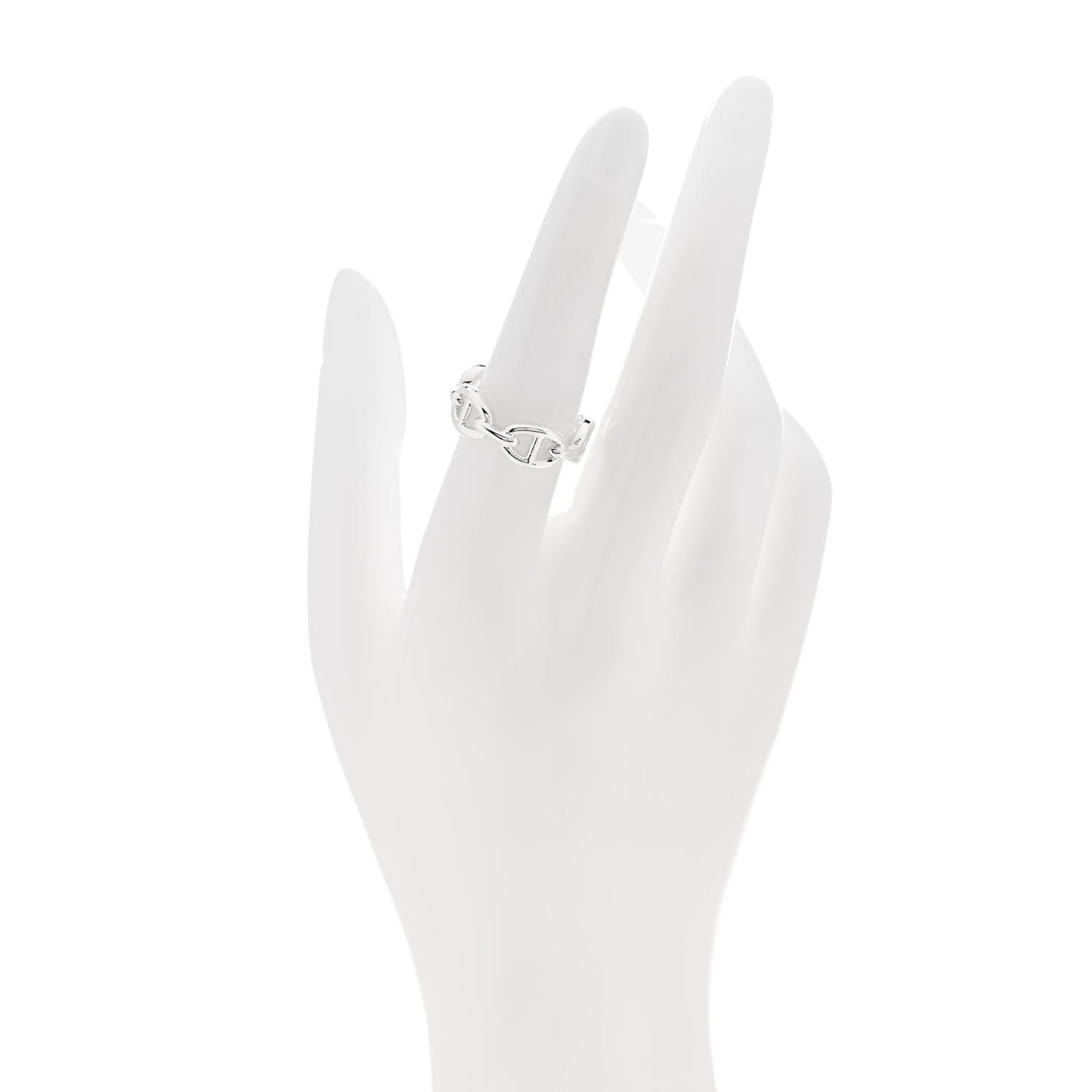 Sterling Silver PM Chaine d'Ancre Enchainee Band Ring 54 6.75