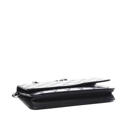 Chanel Lambskin Diamond Stitched Wallet On Chain WOC Black 3 of 11
