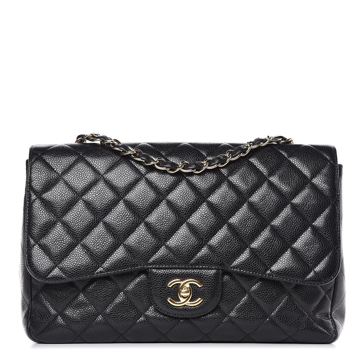Chanel Caviar Quilted Jumbo Single Flap Black 1 of 20