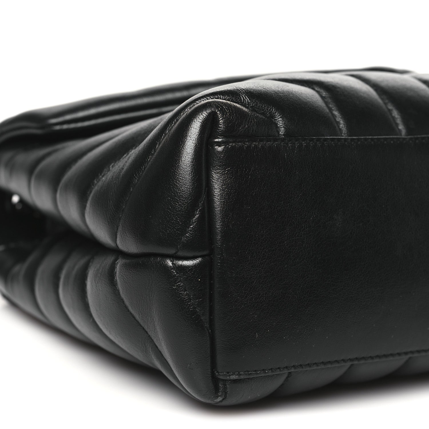 Saint Laurent Calfskin Y Quilted Monogram Monochrome Small Loulou Chain Satchel Black 9 of 12