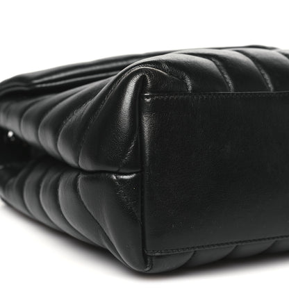 Saint Laurent Calfskin Y Quilted Monogram Monochrome Small Loulou Chain Satchel Black 9 of 12
