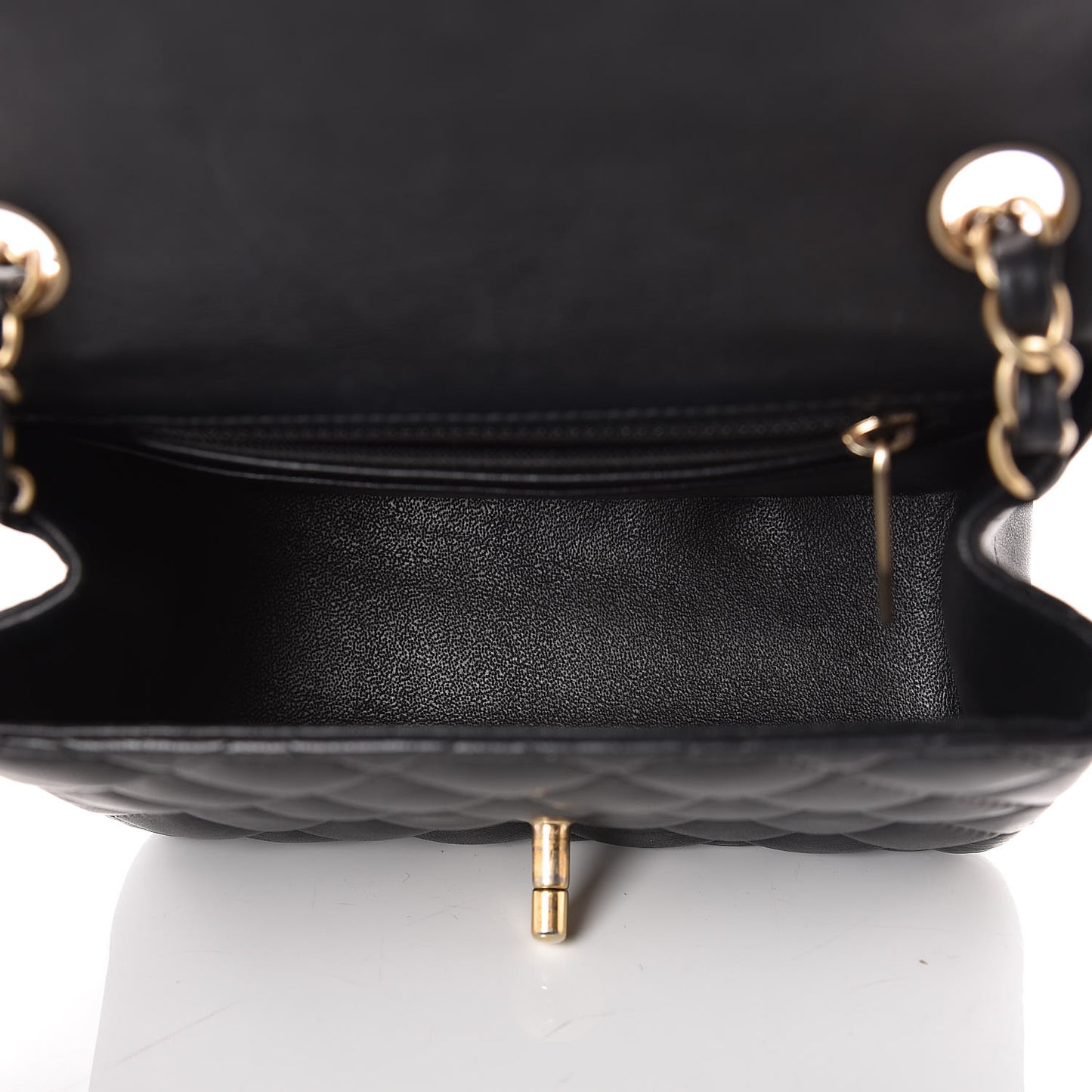 Lambskin Quilted Mini Square Flap Black
