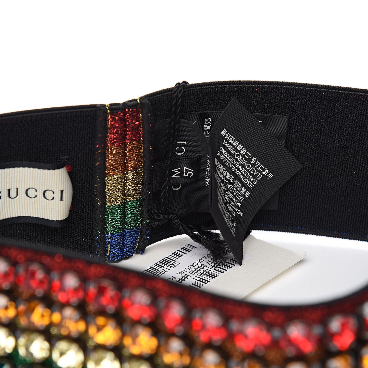 Metallic Crystal Embellished Webby Headband 57 Rainbow