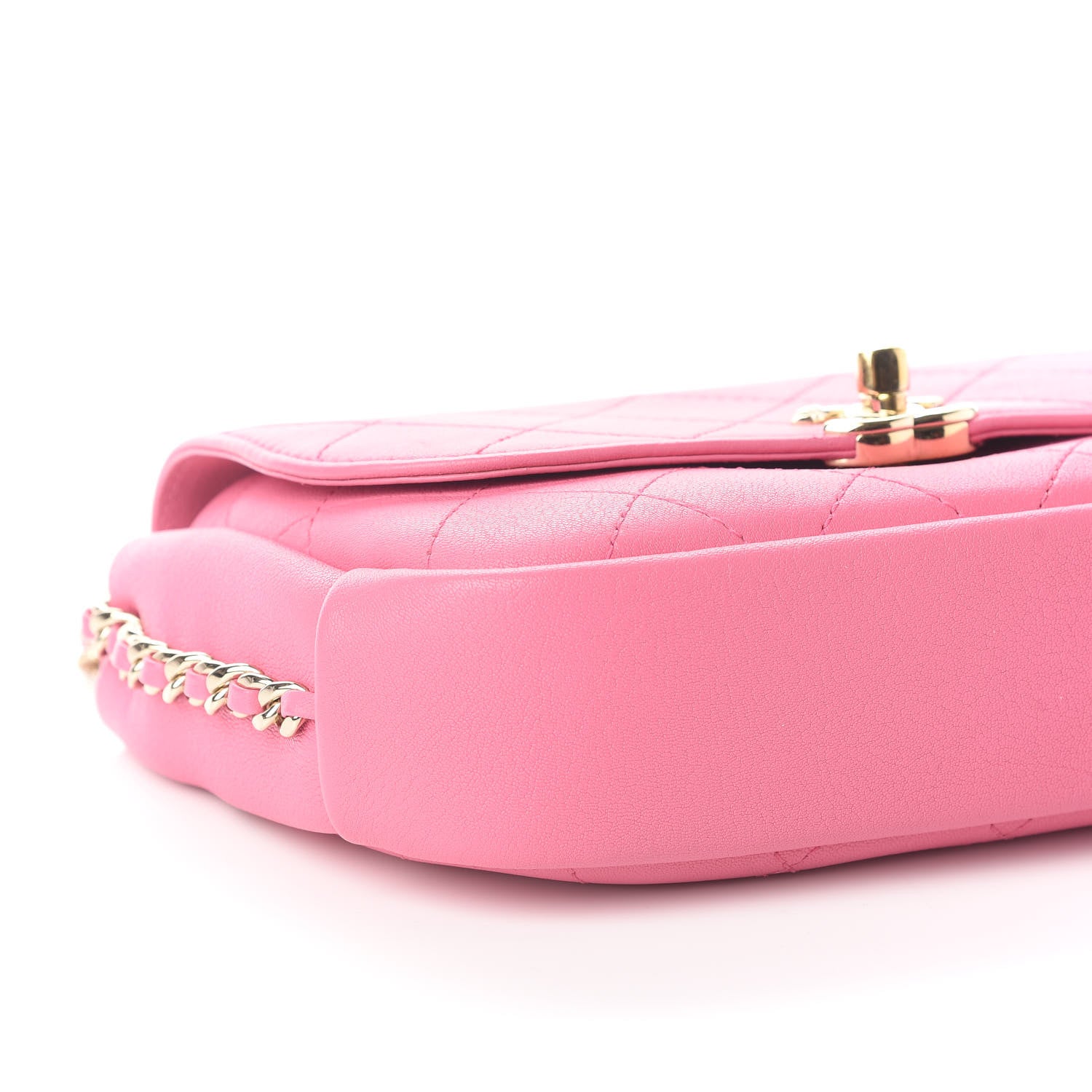Chanel Goatskin Stitched Casual Trip Single Flap Pink 8 of 9