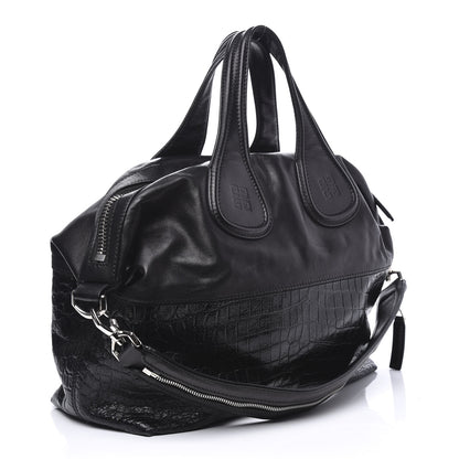 Givenchy Calfskin Crocodile Embossed Medium Nightingale Black 2 of 11