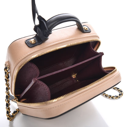 Chanel Caviar Quilted Small CC Filigree Vanity Case Beige Black 6 of 9