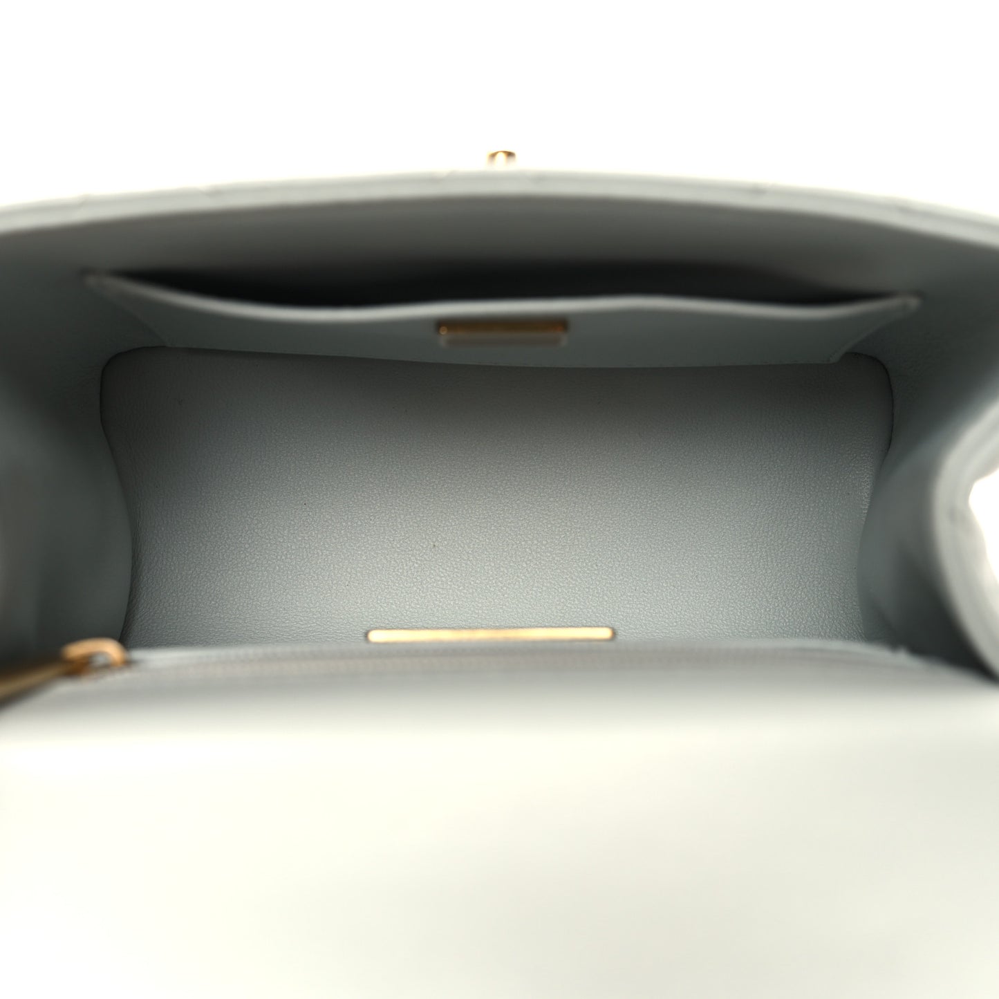 Lambskin Handle Crush Top Handle Flap Bag Grey