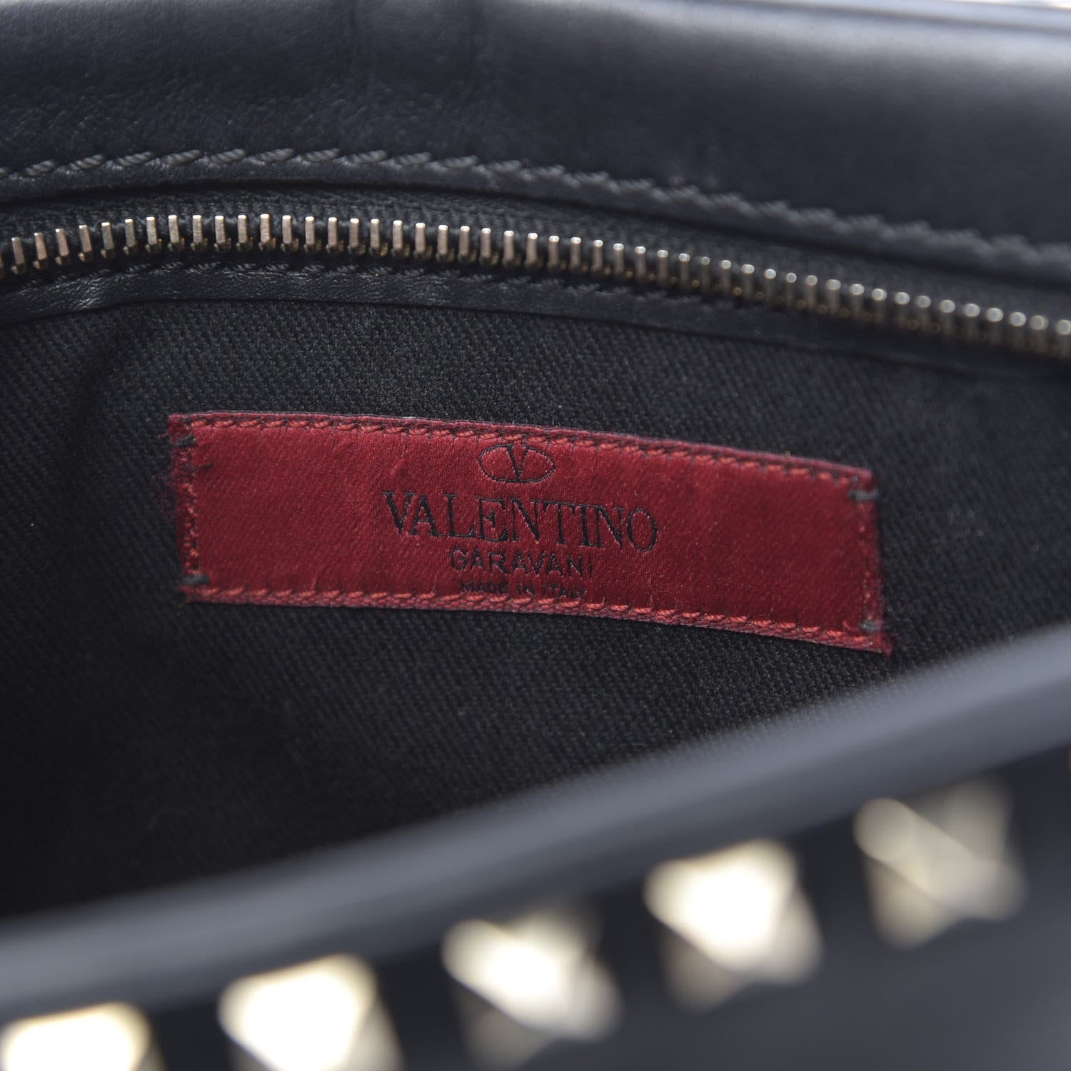 Valentino Garavani Calfskin Rockstud Camera Crossbody Bag Black 6 of 9