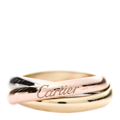 Cartier 18K Pink Yellow White Gold Small Trinity Ring 51 5.75 1 of 5