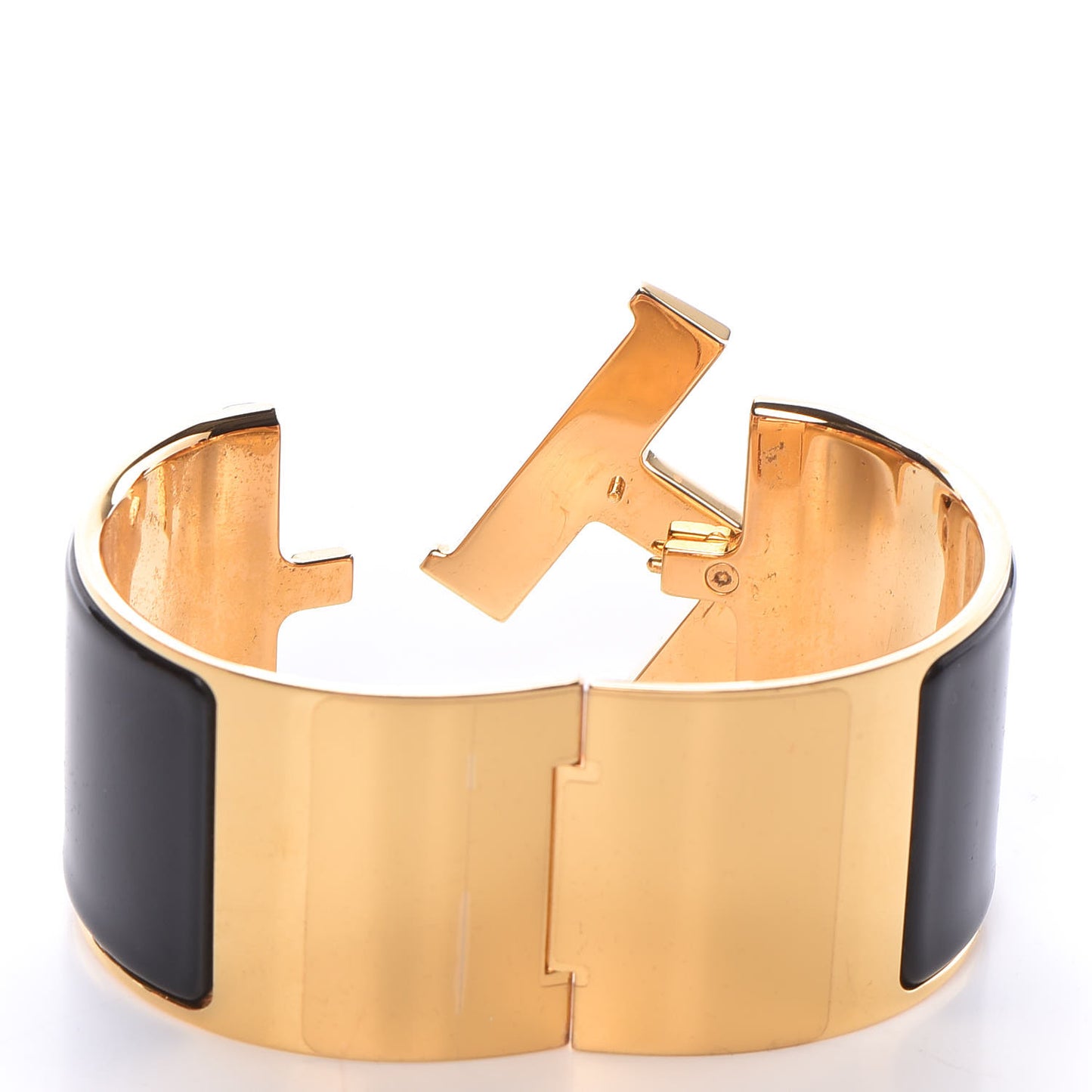 Enamel Extra Wide Clic Clac H Bracelet GM Black