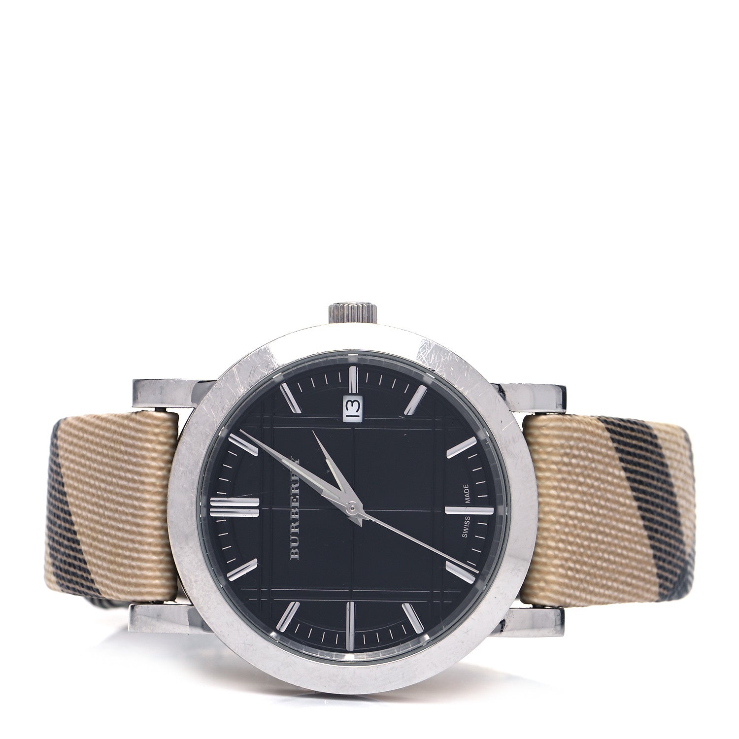 Burberry Stainless Steel Calfskin 38mm Heritage Nova Check Quartz Watch Black BU1772 2 of 5