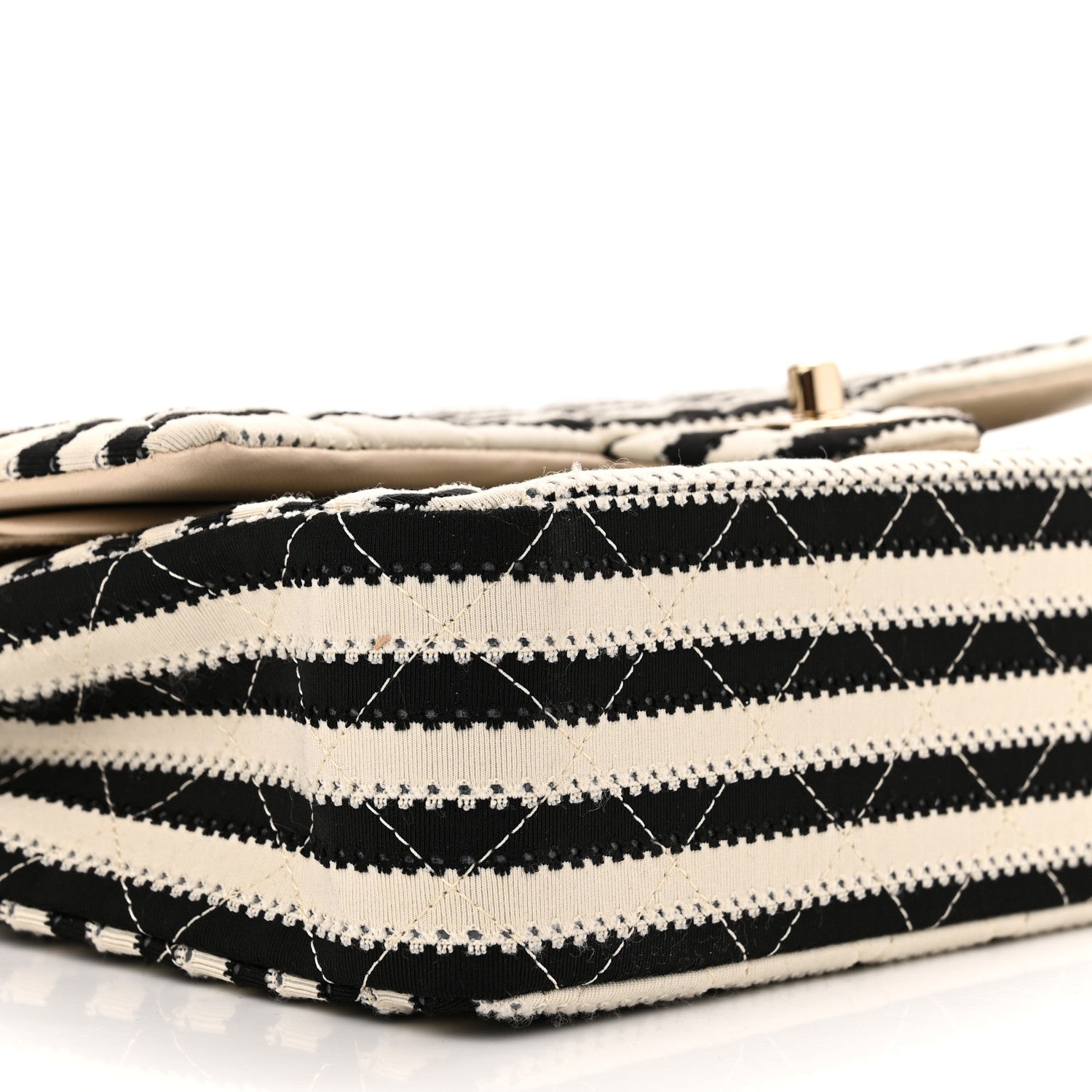 Chanel Jersey Quilted Medium Coco Sailor Flap Black White 9 of 10