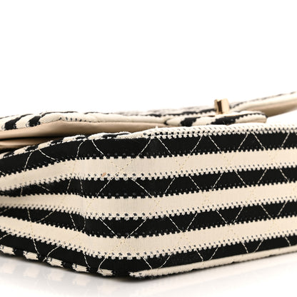 Chanel Jersey Quilted Medium Coco Sailor Flap Black White 9 of 10