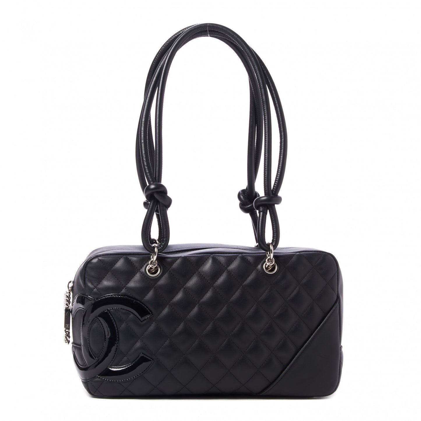 Calfskin Quilted Large Cambon Bowler Black