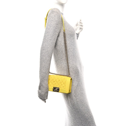 Chanel Lambskin Tweed Small Boy Flap Yellow 2 of 10