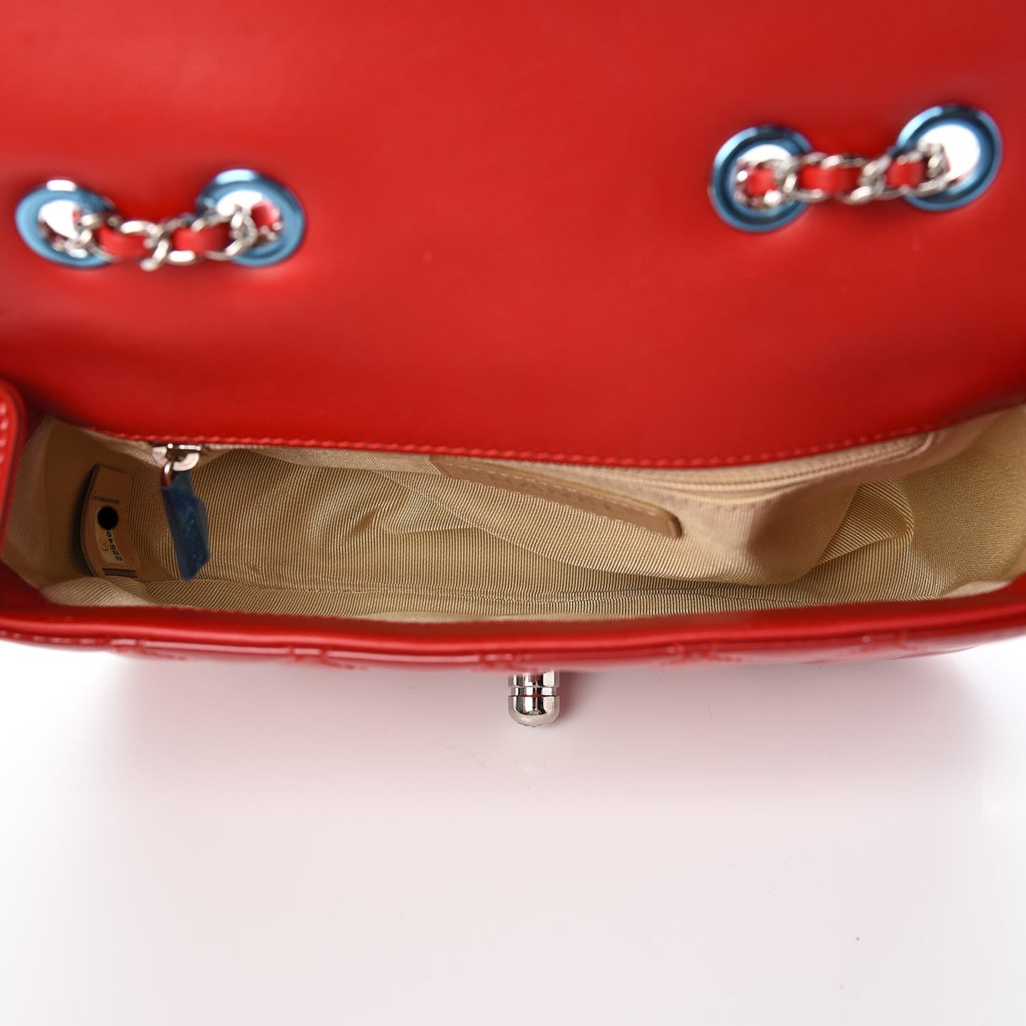 Patent Quilted Small Coco Boy Flap Red