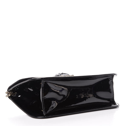 Valentino Garavani Patent Monochrome Large Glam Lock Rockstud Flap Black 4 of 10